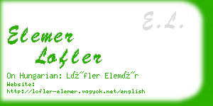 elemer lofler business card